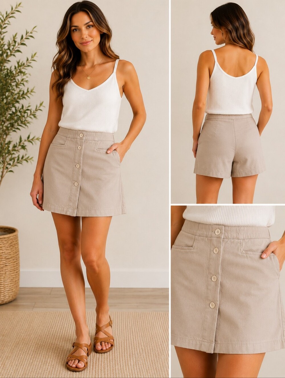Tribal Stretch-Extensible shorts with skirted front.